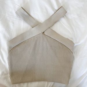 Aritzia Babaton XS sculpt knit cross cross tank